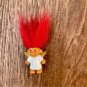 Vintage Russ Troll Doll Angel Red Hair Mini Tiny
